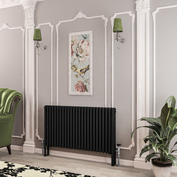Eastbrook Imperia Horizontal 3 Column Radiator - Matt Black