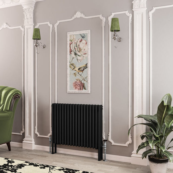 Eastbrook Imperia Horizontal 3 Column Radiator - Matt Black