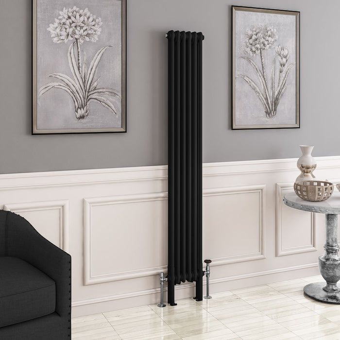 Eastbrook Imperia Vertical 2 Column Radiator - Matt Black
