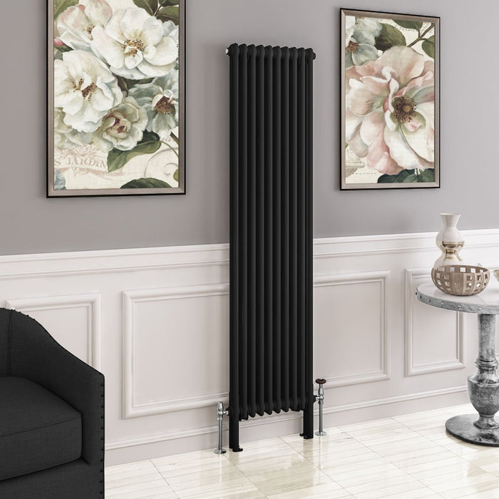 Eastbrook Imperia Vertical 2 Column Radiator - Matt Black