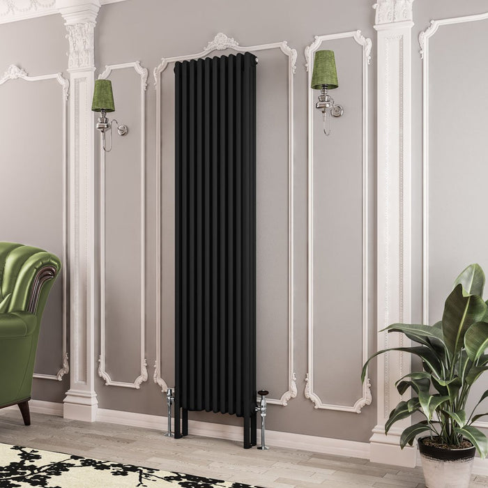 Eastbrook Imperia Vertical 3 Column Radiator - Matt Black
