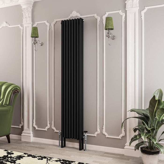 Eastbrook Imperia Vertical 3 Column Radiator - Matt Black