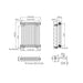 Eastbrook Imperia Vertical 3 Column Radiator - Matt Black