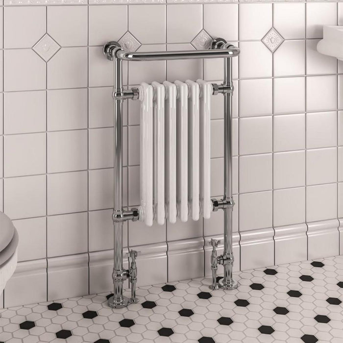 Eastbrook Isbourne Heated Towel Rail Chrome/White - Heated