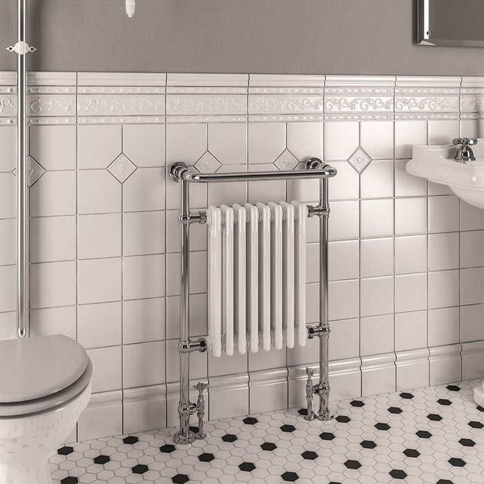 Eastbrook Isbourne Heated Towel Rail Chrome/White - Heated