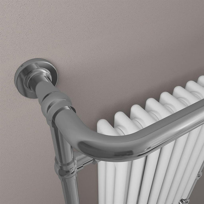 Eastbrook Isbourne Heated Towel Rail Chrome/White - Heated