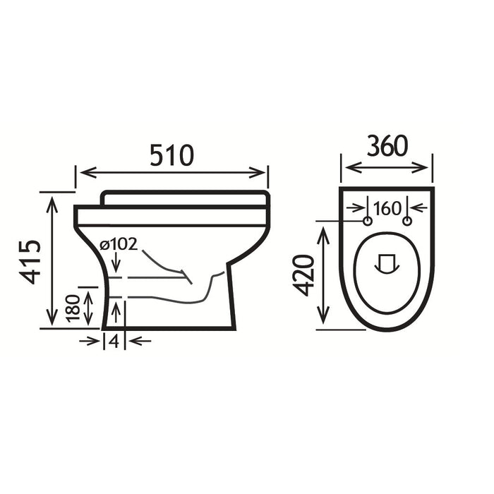 Eastbrook Kenley Back To Wall Toilet With Soft Close Seat