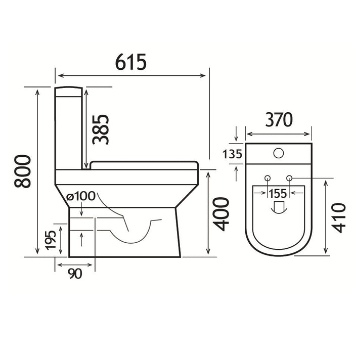 Eastbrook Kenley Close Coupled Toilet With Cistern And Soft