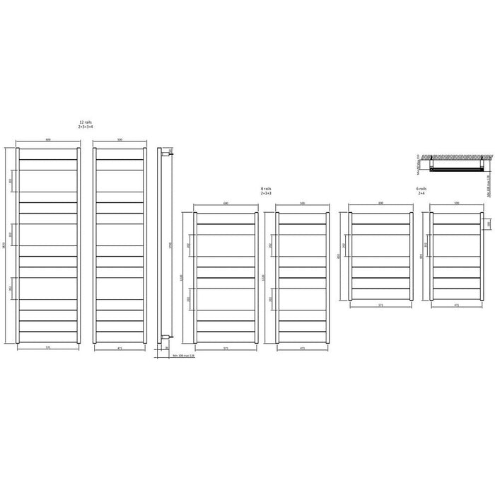 Eastbrook Kingswood Slimline Aluminium Heated Towel Rail