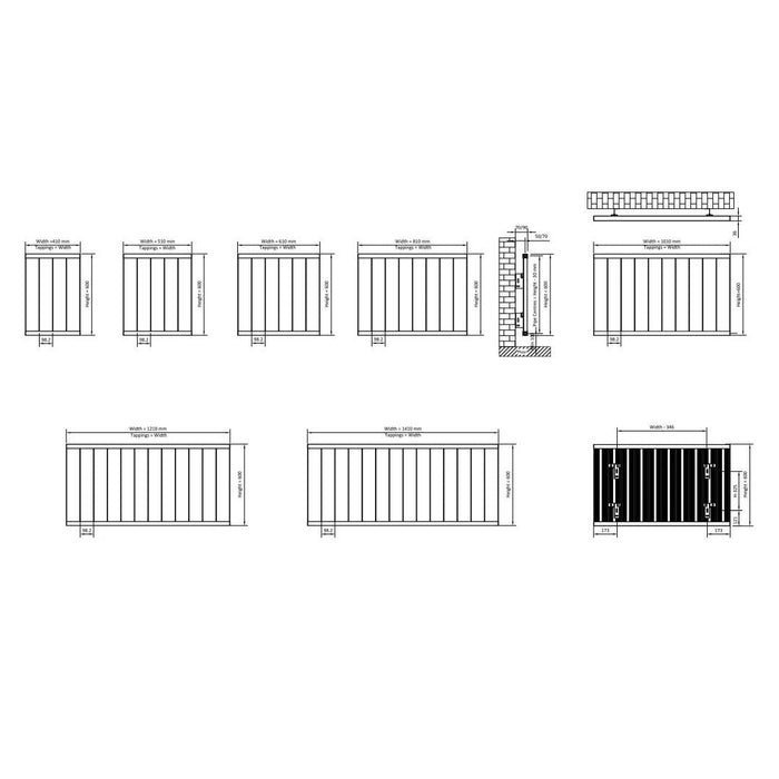 Eastbrook Kingswood Slimline Aluminium Horizontal Radiator