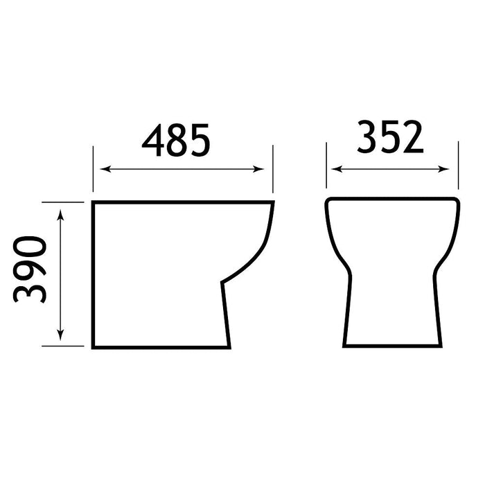 Eastbrook Kompact Back To Wall Toilet With Seat - White