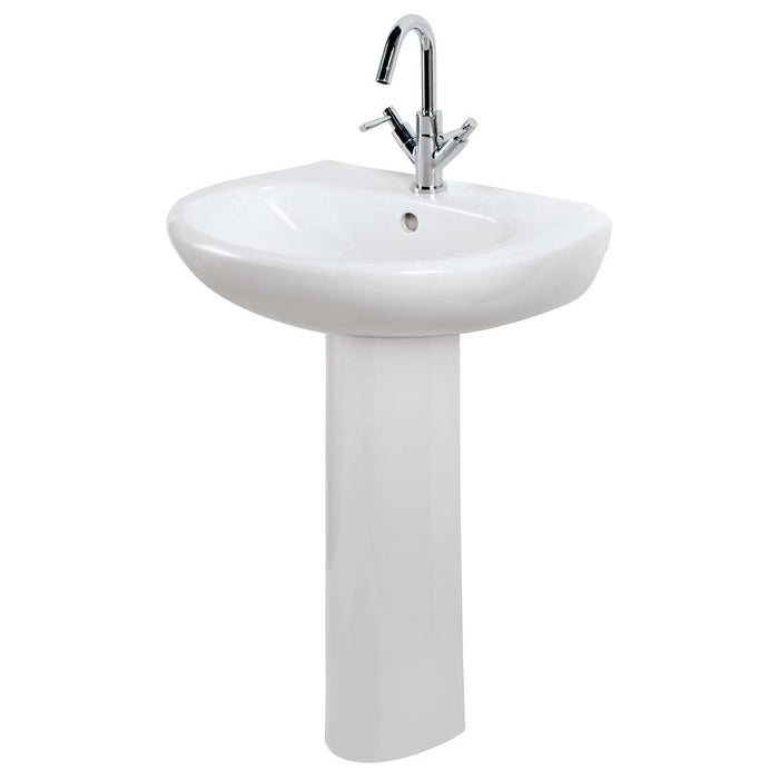 Eastbrook Kompact Basin With Full Pedestal - 560mm Wide - 1