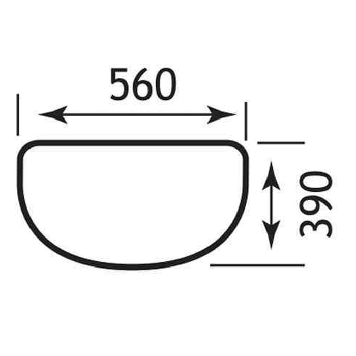 Eastbrook Kompact Semi Recessed Basin - 560mm Wide - 1 TH
