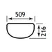 Eastbrook Kompact Wall Hung Basin - 509mm Wide - 1 RH TH