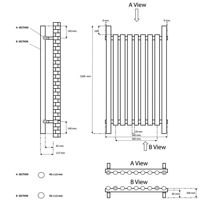 Eastbrook Lambourne Single Designer Radiator Matt