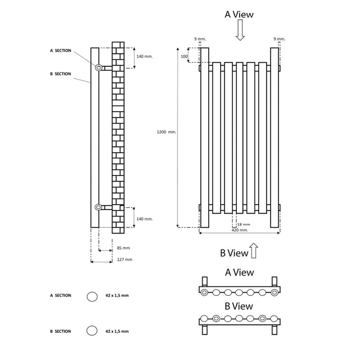 Eastbrook Lambourne Single Designer Radiator Matt