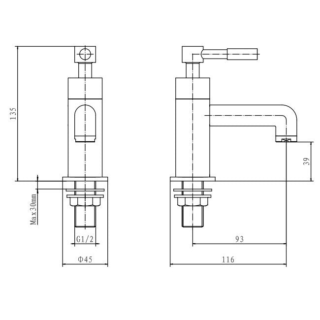 Eastbrook Leith Basin Pillar Taps - Chrome - Basin Pillar