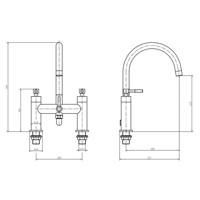 Eastbrook Leith Bath Shower Mixer Tap With Kit - Chrome