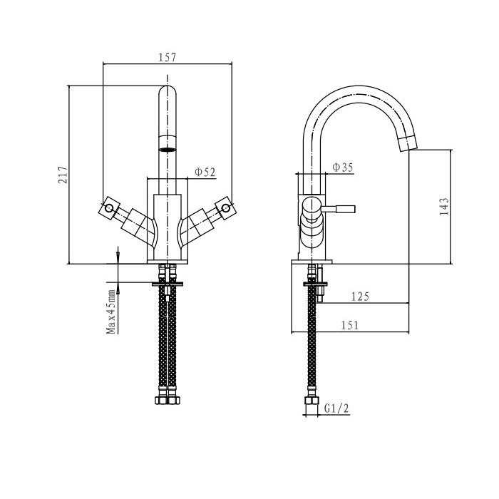 Eastbrook Leith Mono Basin Mixer Tap With Push Button Waste