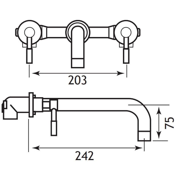 Eastbrook Leith Wall Mounted Bath Filler Tap - Chrome