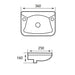 Eastbrook Loire Cloakroom Wall Hung Basin - 1 RH TH - White