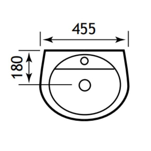 Eastbrook Loire Wall Hung Basin With Overflow - 455mm Wide
