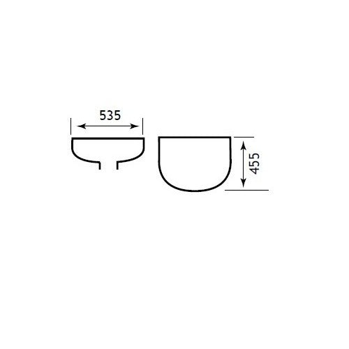 Eastbrook Loire Wall Hung Basin With Overflow - 535mm Wide