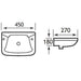 Eastbrook Loire Wall Hung Cloakroom Basin - 450mm Wide