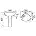 Eastbrook Loire Wall Hung Corner Basin - 560mm Wide - 1 TH