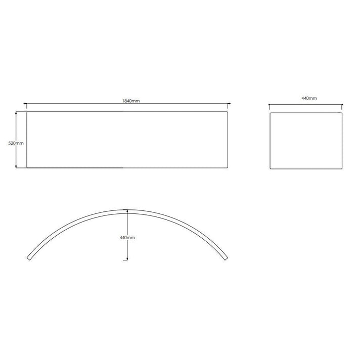 Eastbrook Lundy Front Bath Panel - 1840mm Long - White