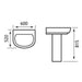 Eastbrook Maestro Basin With Full Pedestal - 600mm - 1 TH
