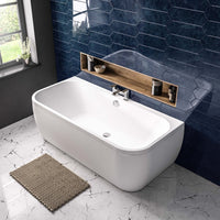 Eastbrook Malin D Shape Back To Wall Bath - No TH - White