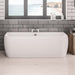 Eastbrook Malin D Shape Back To Wall Bath - No TH - White