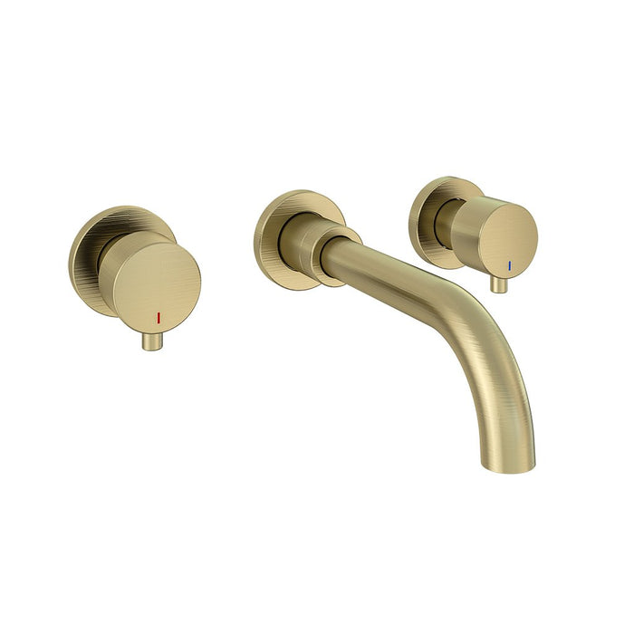 Eastbrook Meriden 3 Hole Wall Mounted Basin Tap - Brushed