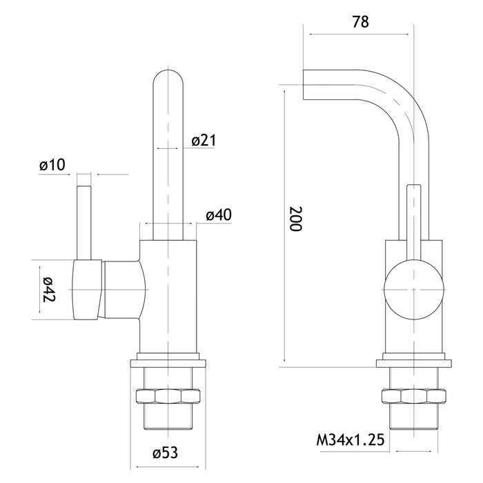 Eastbrook Meriden Wall Mounted Single Side Lever Basin