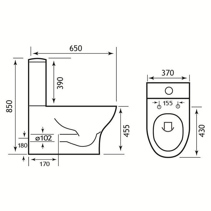 Eastbrook Northall High Level Back To Wall Close Coupled