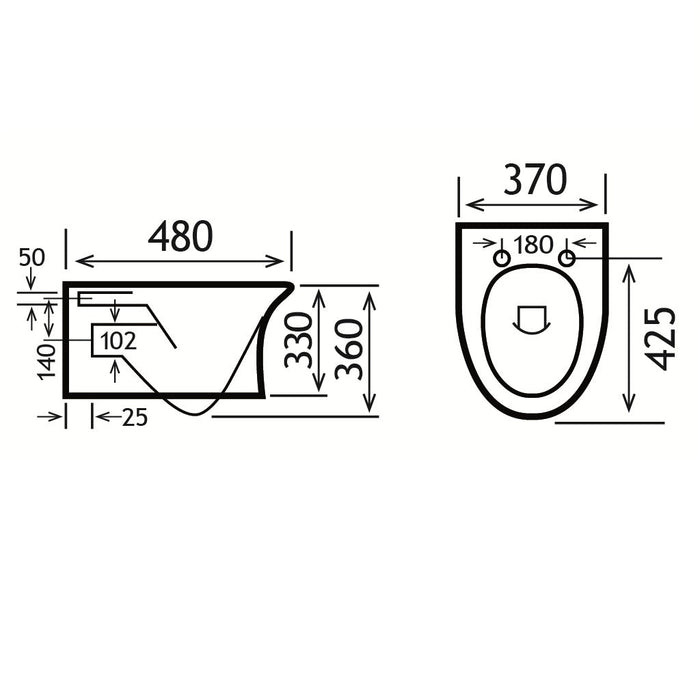Eastbrook Northall Wall Hung Toilet With Soft Close Seat