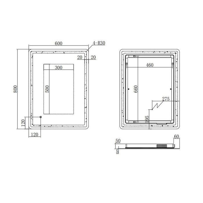 Eastbrook Novara Illuminated Mirror - Chrome/White