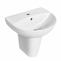 Eastbrook Osterley Basin With Semi Pedestal - 1 TH - White