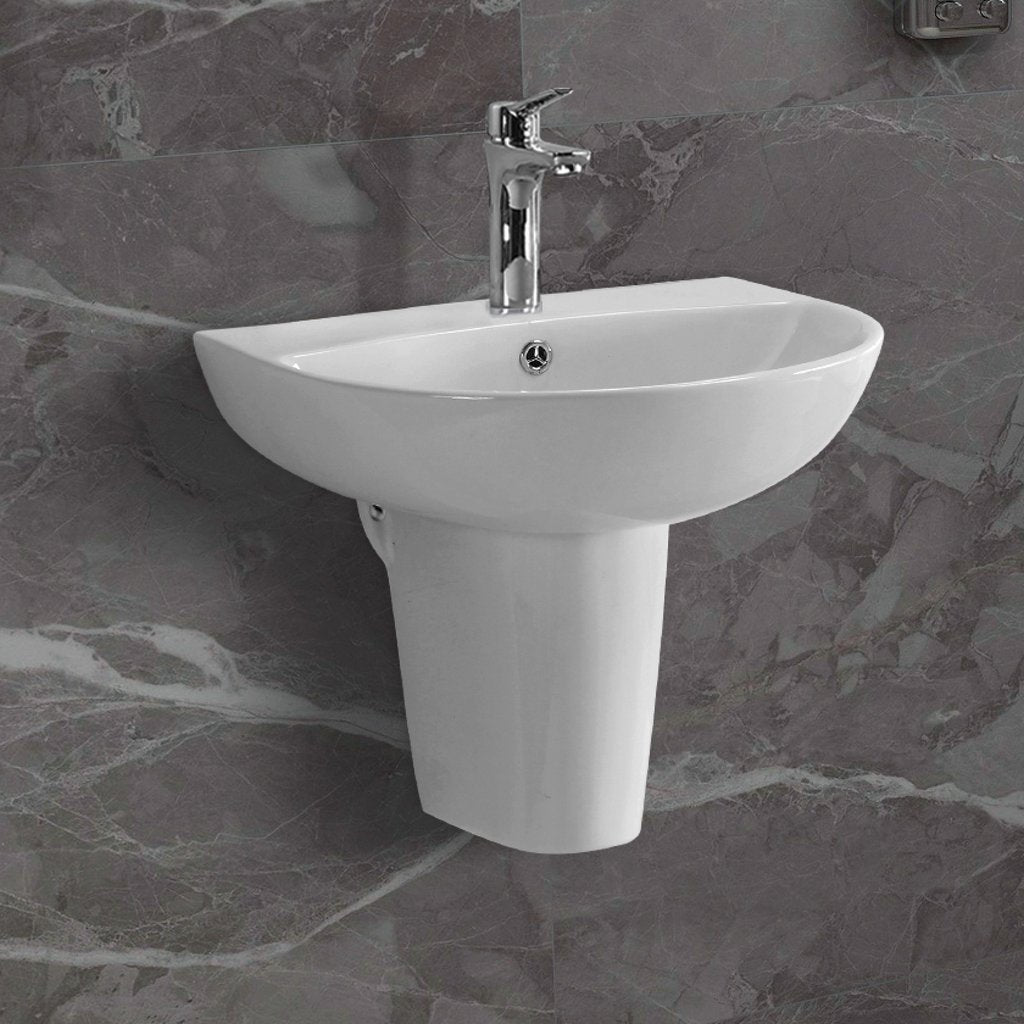 Eastbrook Osterley Basin With Semi Pedestal - 1 TH - White