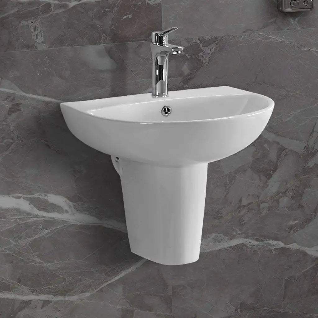 Eastbrook Osterley Basin With Semi Pedestal - 1 TH - White