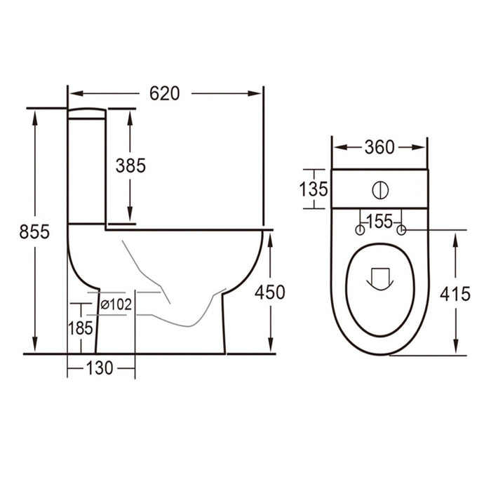 Eastbrook Osterley Comfort Height Eco Vortex Close Coupled
