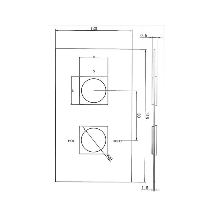 Eastbrook Plate With Square Rings For Twin Concealed Shower