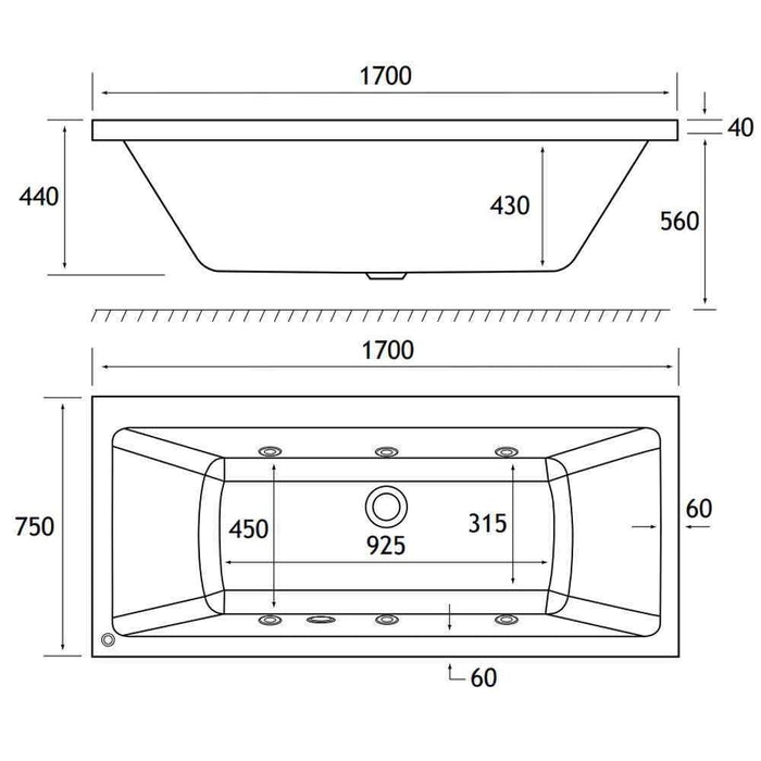 Eastbrook Portland Beauforte Double Ended Whirlpool Bath