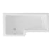 Eastbrook Portland L-Shaped Shower Bath - White - 1500mm x