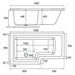 Eastbrook Portland L-Shaped Shower Bath - White - L-Shaped