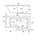Eastbrook Portland L-Shaped Shower Bath - White - L-Shaped