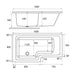 Eastbrook Portland L-Shaped Shower Bath - White - L-Shaped