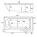 Eastbrook Portland P-Shaped Shower Bath - White - P-Shaped
