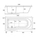 Eastbrook Portland P-Shaped Shower Bath - White - P-Shaped